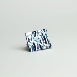 Prsten NUA - granite ripple silver blue n.2